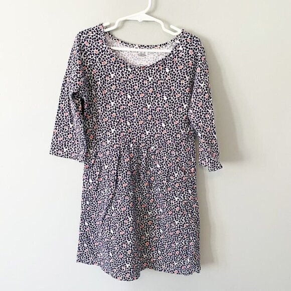 5/$25 Old Navy elbow sleeve all over printed hearts lightweight dress w pockets - Picture 1 of 4